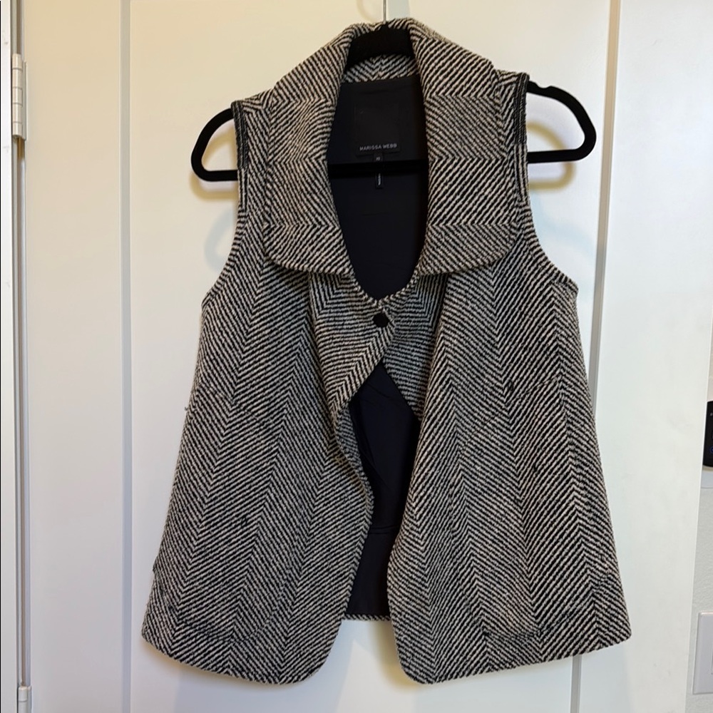 Marissa Webb Black and White Tweed Vest